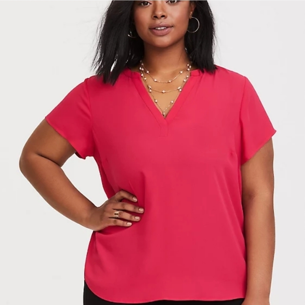Torrid Pink Short Sleeve Relaxed Blouse